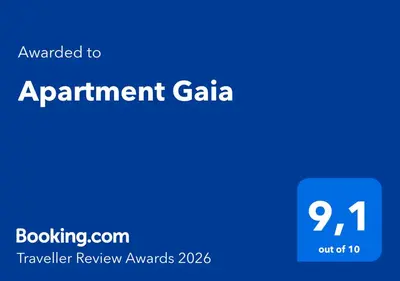 a blue sign with the words appointment galia at Apartment Gaia in Lokve