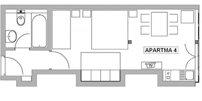 a floor plan of a room with a bathroom at Guest accomodation Klancar in Ig