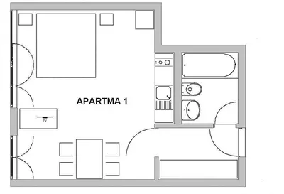 a floor plan of a small house at Guest accomodation Klancar in Ig