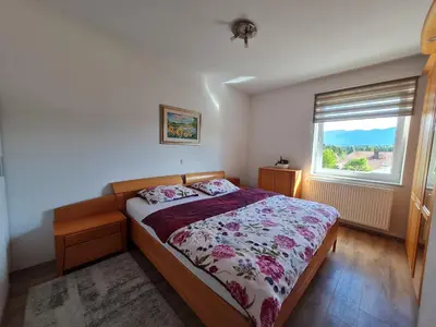 a bedroom with a bed and a window at GOSTILNA S PRENOČIŠČI PAV in Rakek