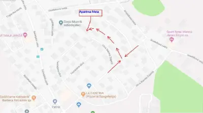 a map showing the route of a bus at Apartma Meta in Radovljica