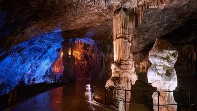 a cave with columns and rock formations at Hugo's House in Rakitna
