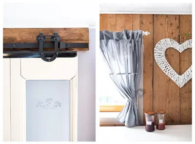 a door with a heart hanging on a wall at Lovely Rustic House Pr' Čut in Žirovnica