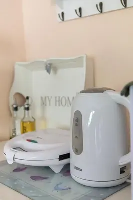 a toaster sitting on a counter next to a toaster at Apartma Summer Garden in Bled