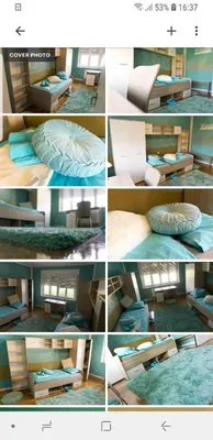 a collage of photos of a room with a bed and a room with at Trendy apartmant in city in Maribor