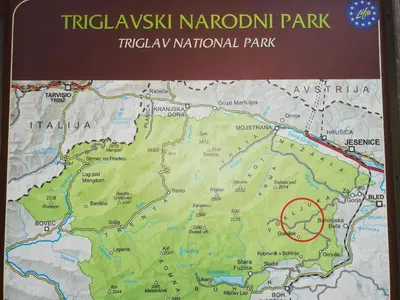 a map of the trikkiki narayan narayan national park at Brunarica na Goreljeku, Pokljuka in Bohinj