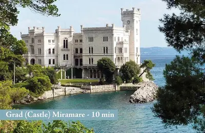 a castle in the middle of the water at Safir Hotel Casino in Sežana
