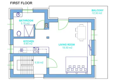 a floor plan of a first floor at Woodywood house Bohinj in Polje