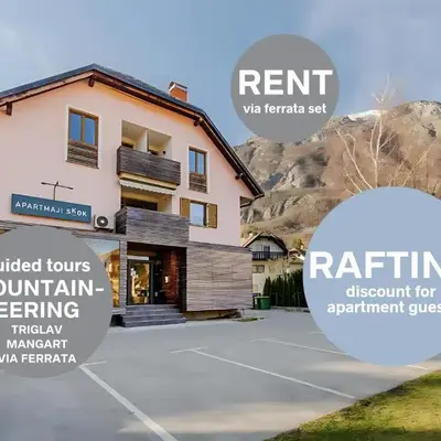 Apartments Skok with rafting and free parking