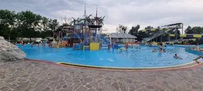 a large water park with a water slide at Boho House 5 camp Terme Catez with promotional tickets prices in Čatež ob Savi