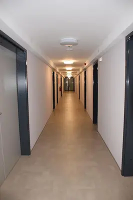 an empty hallway in an office building at Accommodation Vitalis in Ljubljana