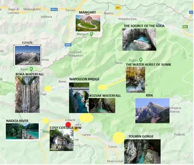 a map of the wonders of the world at Cosy cottage with views near Kobarid in Kobarid