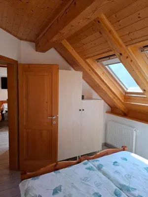 a bedroom with a bed and a window at APARTMA ANA IDA in Srpenica