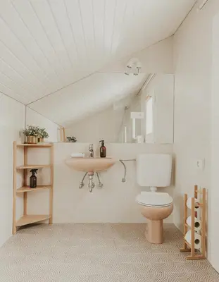 a bathroom with a toilet and a sink at Home in Bled in Bled