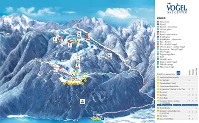 a map of the vocal ski centre on a mountain at Apartma LINA, Encijan D-38 in Bohinj