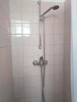 a shower with a shower head in a bathroom at APARTMENT PRIMČEVA in Maribor