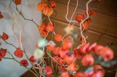 a bunch of red flowers in a vase at Apartment Tina with Seasonal Pool in Podsreda