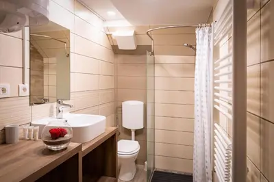 a bathroom with a sink and a toilet at Chalet Letnik in Žiri