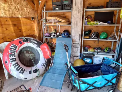 a room with a life vest and a life preserver at Tomas Old House - River Apartments in Visoko