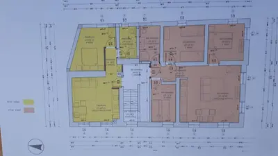 a drawing of a plan of a building at Apartmaji Tina in Zgornje Gorje