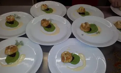 a group of plates of food on a table at Motel Divjak in Spodnje Hoče