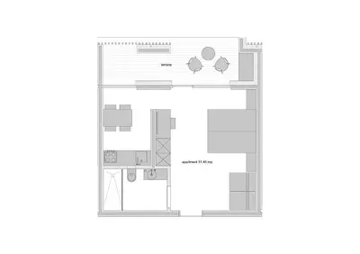 a floor plan of a house at WUD hotel in Ljubljana