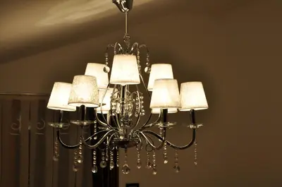 a chandelier is hanging from a ceiling at Guesthouse Dolinsek in Sevnica