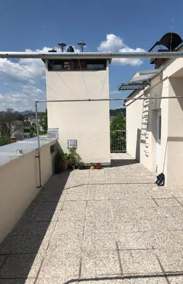 a view from the roof of a building at Castle View Studio in Ljubljana