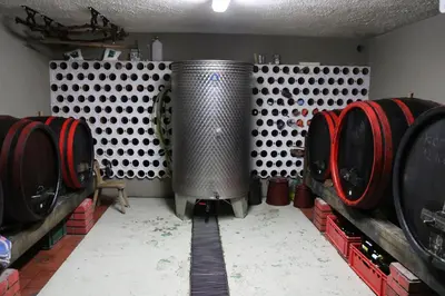 a room with a large metal tank in a room at Vila Tamaškut in Lendava