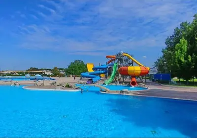 a water park with a water slide at Aparthouse SUPREME with Terme Catez Swimming Pools Tickets in Čatež ob Savi
