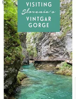 a river in a canyon with the words visiting zermatt vinegar gorge at STUDIO LUNA in Bled