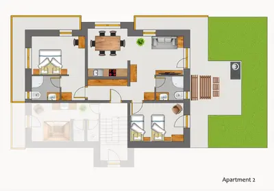 a floor plan of a house at Apartments Vila Darja in Bohinj
