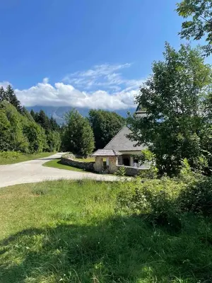 a house on the side of a road at Brand new house Luna in Bled