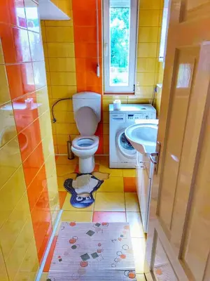 a bathroom with a toilet and a sink at Apartma Vita in Rečica ob Savinji