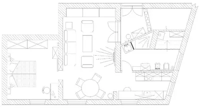 a drawing of a floor plan of a building at Rimska Apartments Tour As Ljubljana in Ljubljana