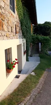 a building with flowers on the side of it at Villa Katarina in Branik