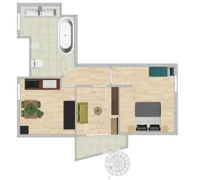 a floor plan of a tiny house at Natasha's Garden House in Dol pri Ljubljani