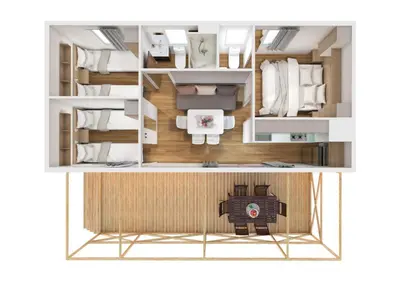 a rendering of a floor plan of a room at Mediteran Travel Mobile Homes in Camping Terme Čatež in Brežice