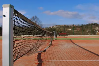 a tennis net on a tennis court at Pension Patrik in Hrušica