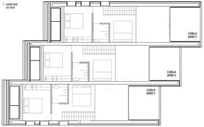 a floor plan of a house at Apartments Cokla Zero in Zreče