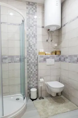 a bathroom with a toilet and a glass shower at Studio Apartment Gea Tour As Ljubljana in Ljubljana