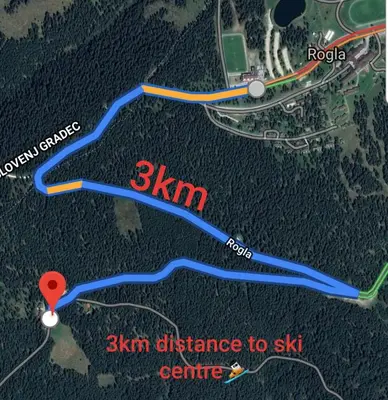 a map of the damage to the train station at Apartma Bellevue Rogla in Vitanje