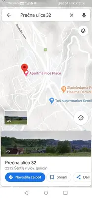 a screenshot of a cell phone with a map at Place near Casino Mond - Apartma Urška in Šentilj