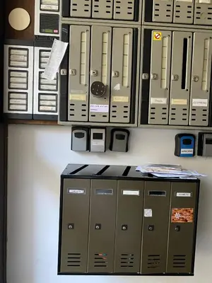 a bunch of servers and cabinets in a room at Apartma Snežinka in Kranjska Gora