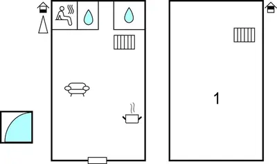 a diagram of a house with three different views at Amazing Home In Tolmin With Sauna in Tolmin
