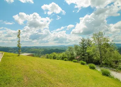 a grassy hill with a pole on top of it at Holiday Home BOR in Podčetrtek