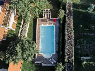 an overhead view of a swimming pool in a yard at 9b-The Resort in Sežana