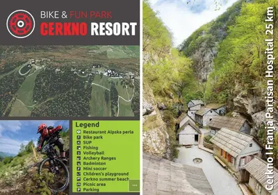a flyer for a bike and inn park gemino resort at Country House Pri Lipet Žiri in Žiri