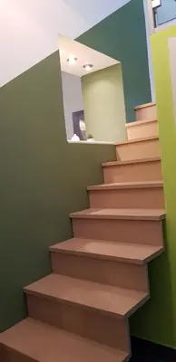 a staircase in a house with a mirror at Park in Ljubljana