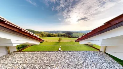 a view from the balcony of a house with a view at Villa Four Stars ART-PE in Trebnje